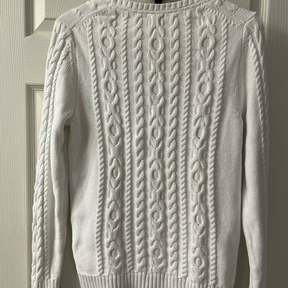 L.L. Bean Women's Cream Cable Knit Sweater - Picture 5 of 8